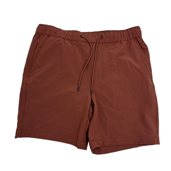 Goodfellow & Co Mens Size S Tech Jogger Shorts Rust Brown Drawstring Athletic - Picture 1 of 5